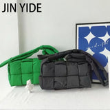 Cotton Women Shoulder Bag Padded Crossbody Space Square Handbag