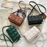 Woven Flap Women's Shoulder Bag Crossbody Handbag Chain Tote Messenger Bag