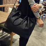 Woven Handbags Ladies Shoulder Bags Large Capacity Zippers Solid Colors
