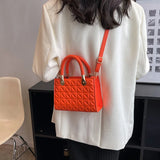 Woven Handle Quilted Crossbody Bag Vintage Shoulder Tote Women