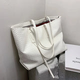 Large Capacity Woven Lattice Women's Shoulder Bag Tote Handbag