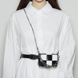 PU Leather Waist Pack for Women with Chain Shoulder Bag