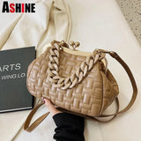 Quilted Clip Shell Clutch Bag Shoulder Crossbody Purse