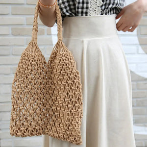 Cut-Out Tote Bag Large Capacity Double Handle Beach Bag