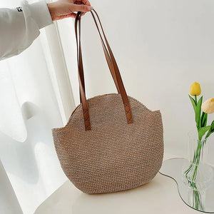 Summer Large Straw Beach Bag Rattan Shoulder Handbag Tote