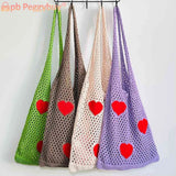 Large Capacity Woven Shoulder Bag Eco-Friendly Reusable Foldable for Women Girls