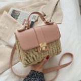 Straw Square Tote Bag Summer High-Quality Women's Handbag