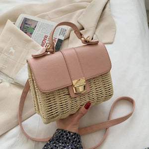 High-Quality Straw Woven Square Tote Bag