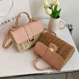 Straw Square Tote Bag Summer High-Quality Women's Handbag