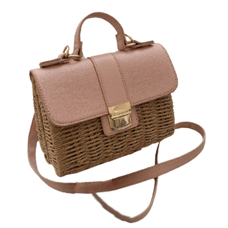 Straw Square Tote Bag Summer High-Quality Women's Handbag
