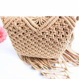 Ethnic Style Straw Tote Beach Bag for Women