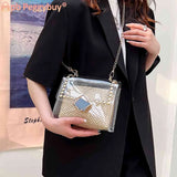 Straw Shoulder Bag Rivet Small Purse Clear PVC Women Travel Messenger