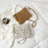 Straw Shoulder Bag with Tassels for Women