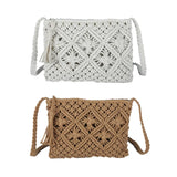 Straw Shoulder Bag with Tassels for Women