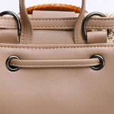 Straw Women Shoulder Backpack Bag - Holiday Schoolbag Handbags