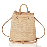Straw Women Shoulder Backpack Bag Schoolbag Handbags for Outdoor Travel