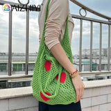 Large Capacity Mesh Net Grocery Bag Eco-Friendly Reusable Foldable Handbag