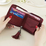 Women's Hand-woven Zipper Short Wallet