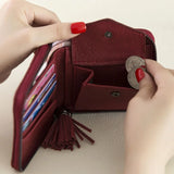 Women's Hand-woven Zipper Short Wallet