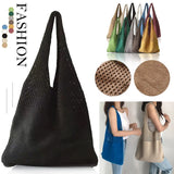 Woven Women's Shoulder Bags Knitted Braid Handbags Tote for Summer Beach Party