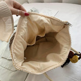 Tassel Shoulder Bag European American Big Capacity Straw Beach Bag