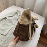 Tassel Shoulder Bag European American Big Capacity Straw Beach Bag
