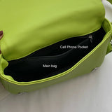 Green Woven Women's Shoulder Bag Crossbody Candy Purses