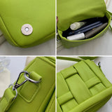 Green Woven Women's Shoulder Bag Crossbody Candy Purses