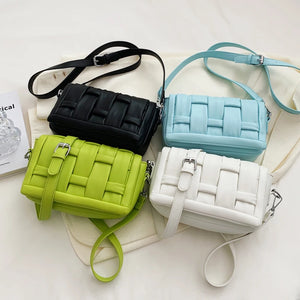 Green Woven Women's Shoulder Bag Crossbody Candy Purses