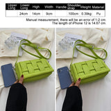 Green Woven Women's Shoulder Bag Crossbody Candy Purses