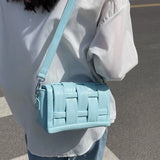 Green Woven Women's Shoulder Bag Crossbody Candy Purses