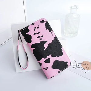 Milk Pattern Long Clutch Wallet PU Handbag