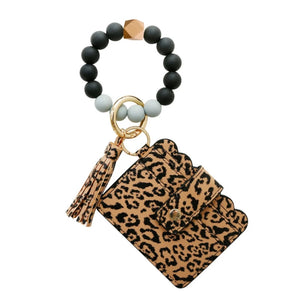 Silicone Beaded Bracelet Wallet Bangle