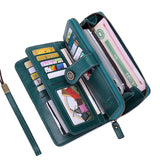 RFID Clutch Wallet for Women Zipper Large Purse Business Card Holder Bag