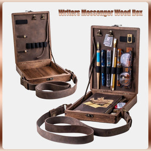 Wood Writers Messenger Box A5 Retro Shoulder Bag Briefcase