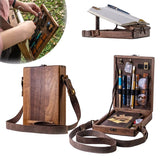 Wooden Writers Messenger Box, Multi-Function Tool & Brush Storage