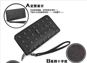 Skull Punk Long Zipper Women's Wallet