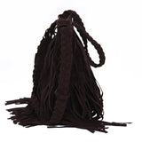 X-Online Lady Tassel Bag Faux Suede Messenger Cross-Body Bag