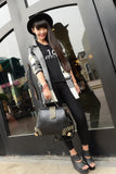 X-Online Women Bag Female Doctor Bag Lady Rivet Tote