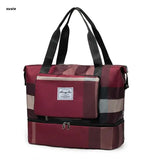X7YA Foldable Duffle Bag Overnight Weekend Bag with Shoes Compartment