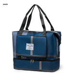X7YA Foldable Duffle Bag Overnight Weekend Bag with Shoes Compartment