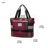 X7YA Foldable Duffle Bag Overnight Weekend Bag with Shoes Compartment