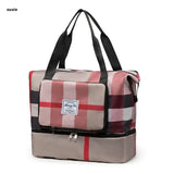 X7YA Foldable Duffle Bag Overnight Weekend Bag with Shoes Compartment