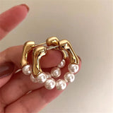 Pearl Beads Earrings Hip-hop Punk Personality Earrings