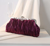 Pleated Clutch Purse Evening Bag Bridal Wedding Handbag