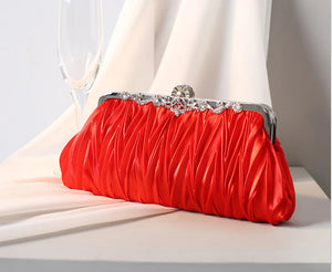 Pleated Clutch Purse Evening Bag Bridal Wedding Handbag