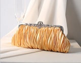 Pleated Clutch Purse Evening Bag Bridal Wedding Handbag