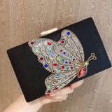 Women Wedding Bag Butterfly Clutch Evening Bags Hard Box Shape Purse