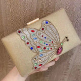 Women Wedding Bag Butterfly Clutch Evening Bags Hard Box Shape Purse