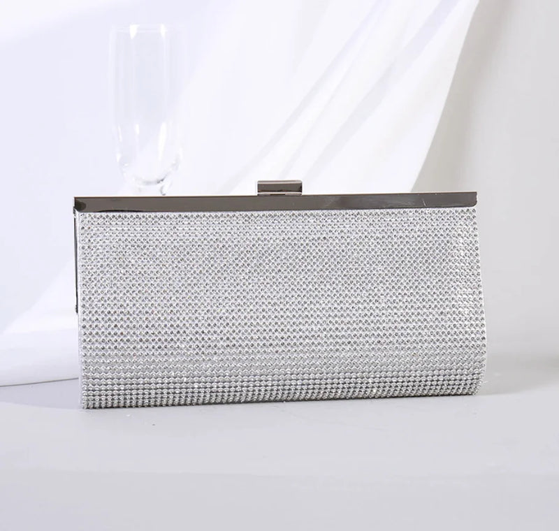 Crystal Diamond Clutch Purse Evening Bag Women Bridal Wedding Party Handbag